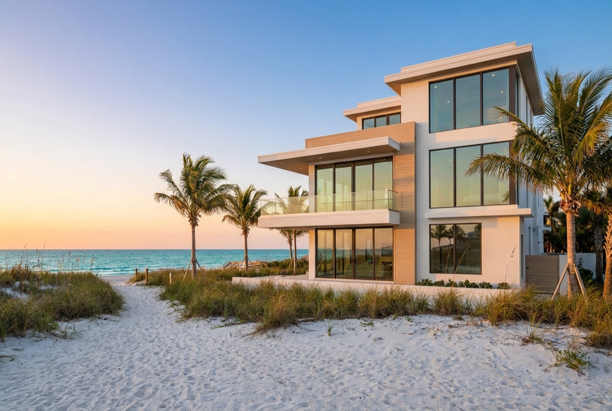 Modern Gulf-front vacation rental home in West Florida